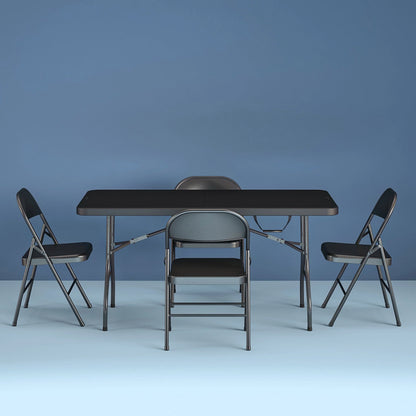 Cosco 6 Foot Centerfold Folding Table, Black