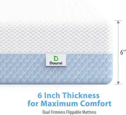 Dual Sided Crib and Toddler Mattress, 6 inch 2-in-1 Foam Baby Mattress for Standard Full Size Crib, with Removable Washable Cover