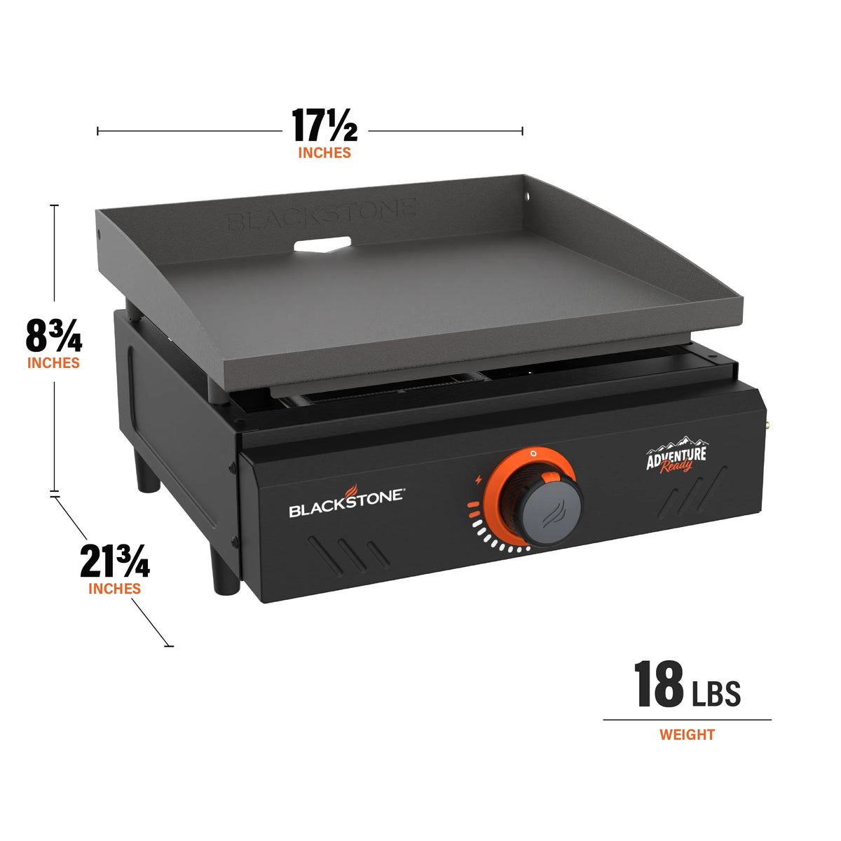 Blackstone Adventure Ready Single Burner 17�� Tabletop Griddle with Non Slip Feet
