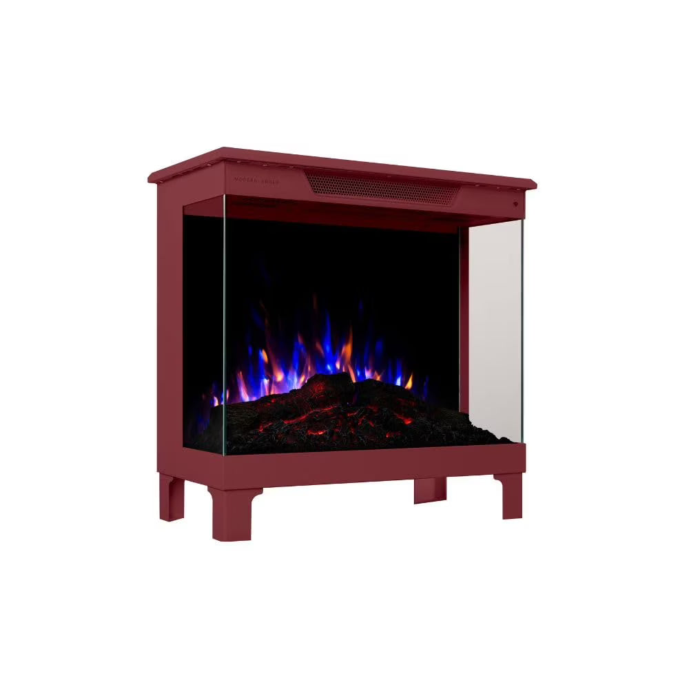 Modern Ember 24-in 3-Sided Freestanding Electric Stove in Black ME-24-3SD-BLK
