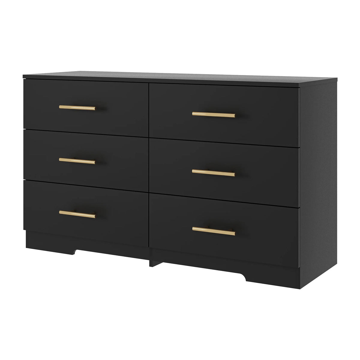 Kadyn White Chest of Drawer, 6 Double Drawer Dresser for Bedroom, Modern Storage Cabinet for Living Room, Dresser