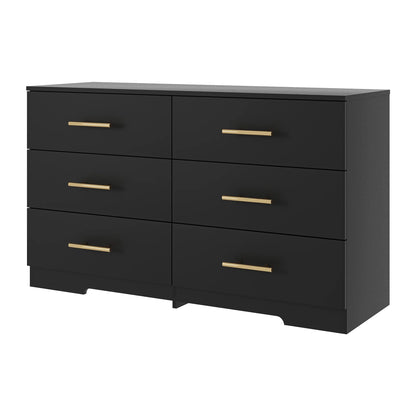 Kadyn White Chest of Drawer, 6 Double Drawer Dresser for Bedroom, Modern Storage Cabinet for Living Room, Dresser
