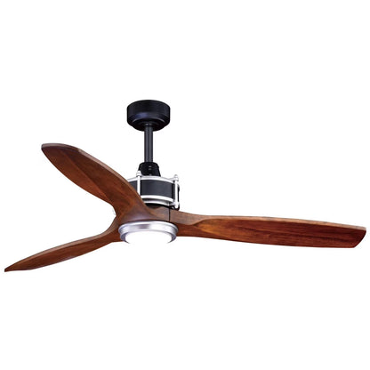 Vaxcel Curtiss Satin Brass Mid-Century Modern MCM Wood Propeller Ceiling Fan with LED Light Kit and Remote