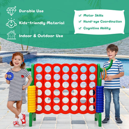 Costway Giant 4 in A Row Jumbo 4-to-Score Game Set W/Storage Carrying Bag for Kids Adult