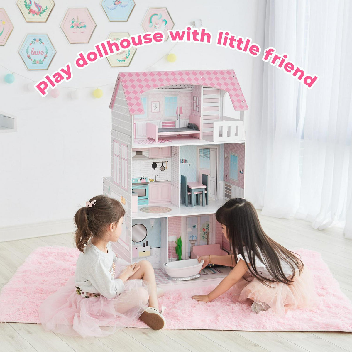 Teamson Kids Wonderland Ariel 2-in-1 Dollhouse/Play Kitchen Set