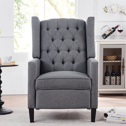 Recliner Chair, Living Room Chairs with Arms, Adjustable Single Reclining Sofa, Home Theater Seating Arm Chair with Thick Padded Seat, Footrest, Lounge Chair for Bedroom, Blue