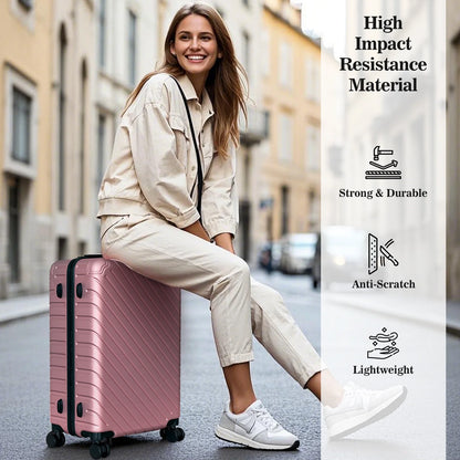 Apelila 4 Piece Luggage Sets Waterproof Durable Ultra-Light Hardside Spinner Suitcase Set Extra Large Capacity with 360�� Silent Wheels 3-Level Handles Lightweight Travel Luggage Free Covers & Hangers
