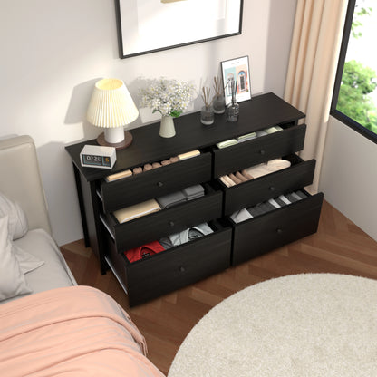 VEIKOUS Oversized 5-Drawer Dresser Chest, Large Storage Dresser for Bedroom Storage, Oak