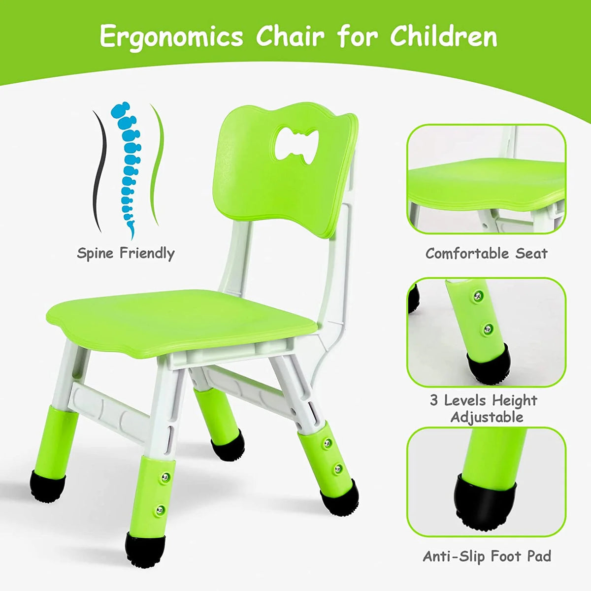 LAZY BUDDY Kids Table and 4 Chairs Set, Height Adjustable Toddler Desk with Graffiti Desktop, Kids Activity Table Set for Daycare, Home