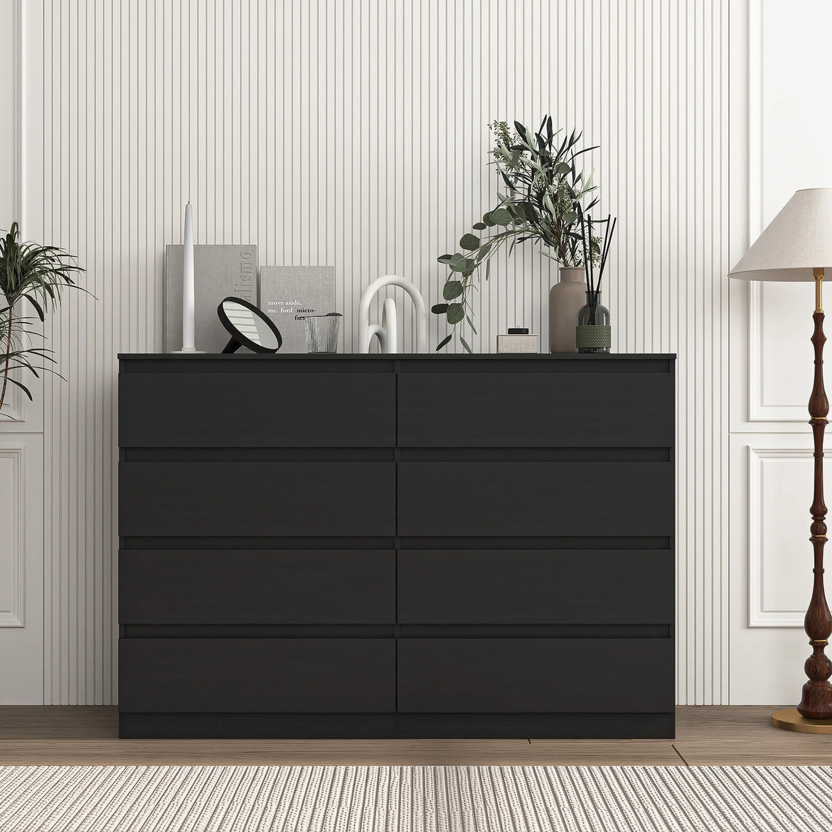 Kadyn White Chest of Drawer, 6 Double Drawer Dresser for Bedroom, Modern Storage Cabinet for Living Room, Dresser