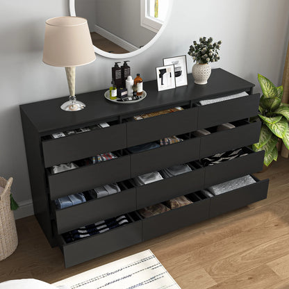 Kadyn White Chest of Drawer, 6 Double Drawer Dresser for Bedroom, Modern Storage Cabinet for Living Room, Dresser