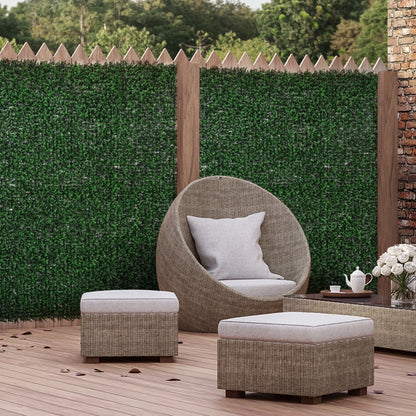 DUOSONG Outsunny Grass Wall Panels, 20" X 20" Artificial Grass Wall Decor,Greenery Backdrop Panels Wall For Outdoor, Indoor, Garden, Fence, Backyard, Fresh Green Green POLYETHYLENE Garden & Outdoor