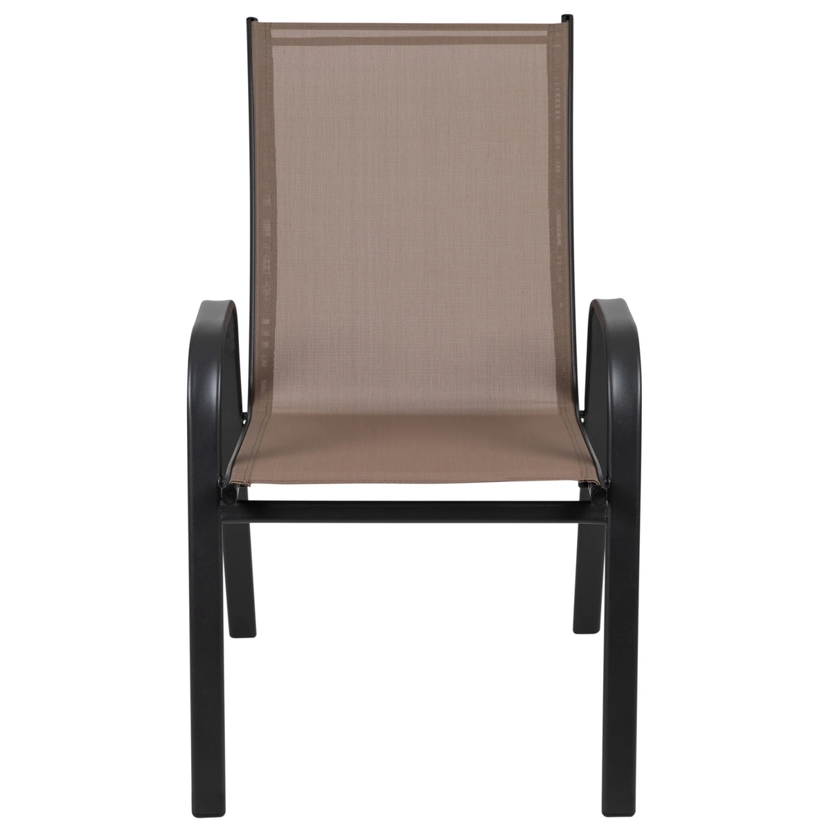 Flash Furniture 5 Pack Brazos Series Brown Outdoor Stack Chair with Flex Comfort Material and Metal Frame