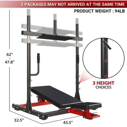 syedee Vertical Leg Press Machine, 600LBS Leg Strengthening Workout Machine with Transport Wheels and 3 Height Choice