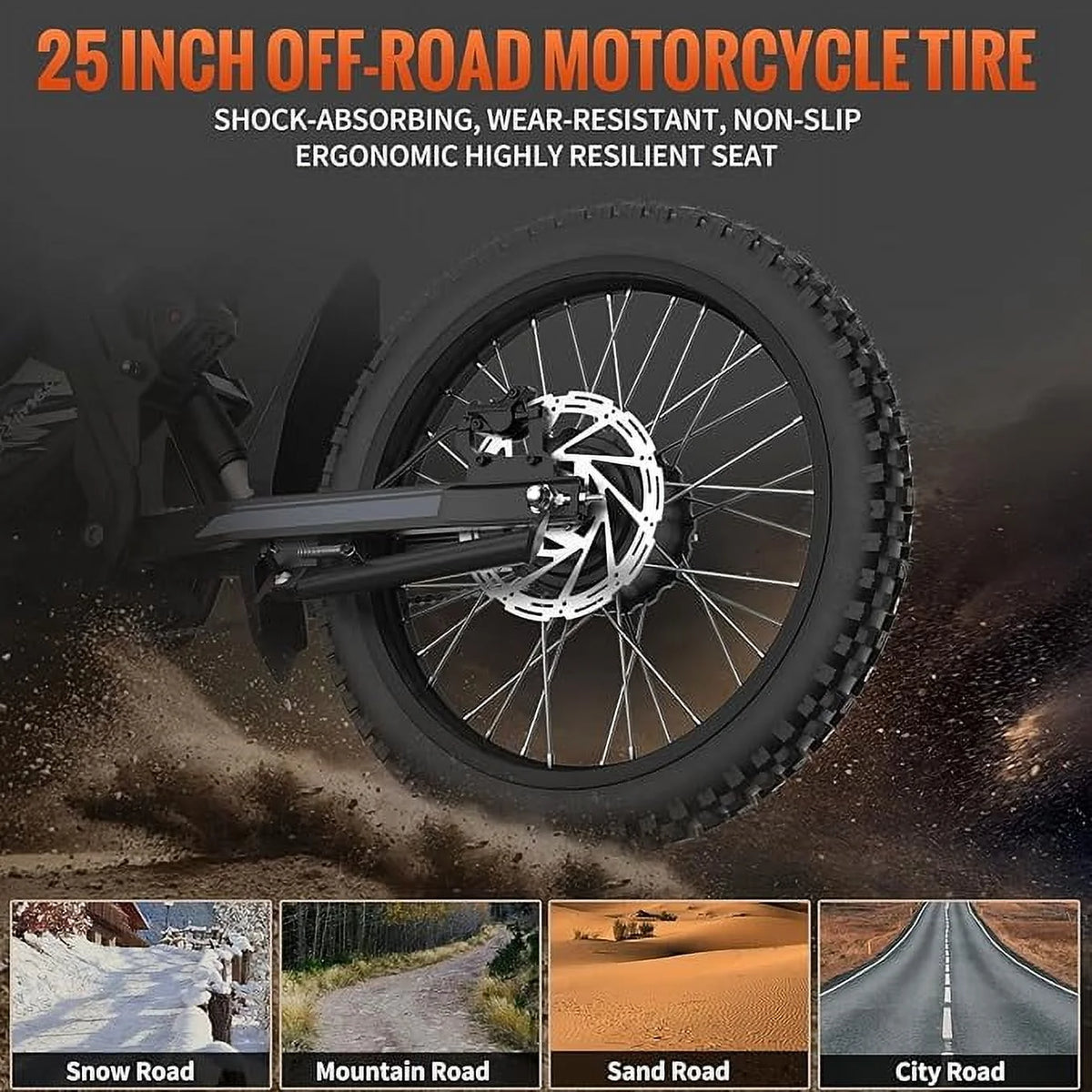 GT73 Electric Bike for Adults, 2000W UL 2849 Electric Dirtbike with 25" Motorcycle Tires,48V36.4AH Dual Battery EBike, Max 37 mph & 85 mile Long Range, Dual Hydraulic Brakes & Full Suspension