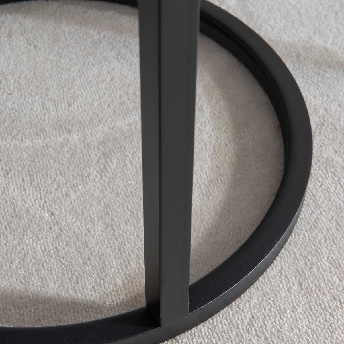 SYNGAR 2 Pieces Modern Nesting Coffee Table, Round Cocktail Table with Marble Grain and Metal Frame, Easy to Assemble, Living Room Center Table Sofa Side Table Can be Used Individually, Black