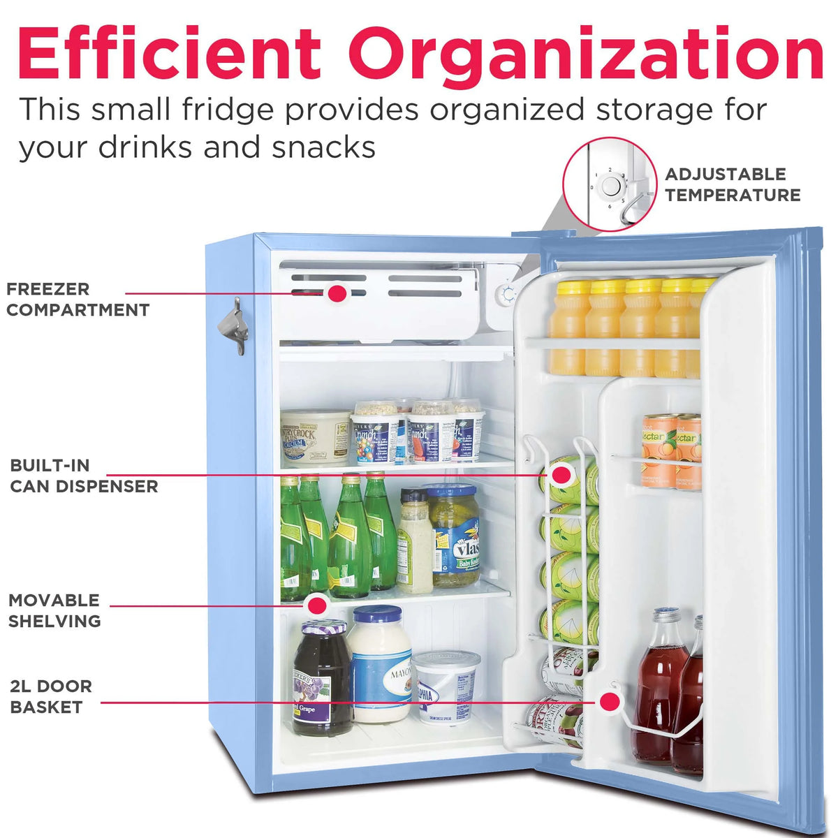 Frigidaire EFR376-C-PINK 3.2-Cu.-Ft. 65-Watt Retro Bar Fridge with Side Bottle Opener (Pink)