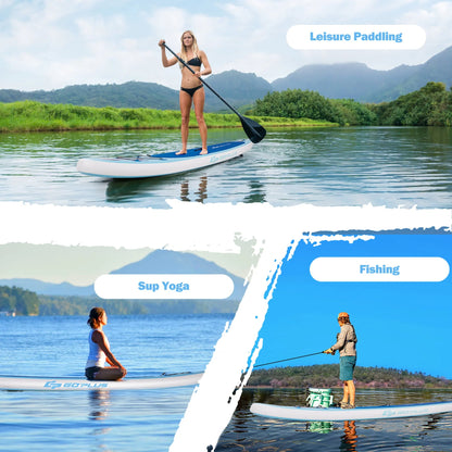 Goplus 10' Inflatable Stand Up Paddle Board SUP W/Adjustable Paddle Pump Leash