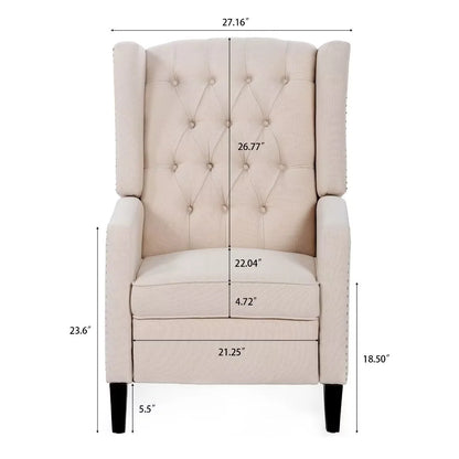 Recliner Chair, Living Room Chairs with Arms, Adjustable Single Reclining Sofa, Home Theater Seating Arm Chair with Thick Padded Seat, Footrest, Lounge Chair for Bedroom, Blue