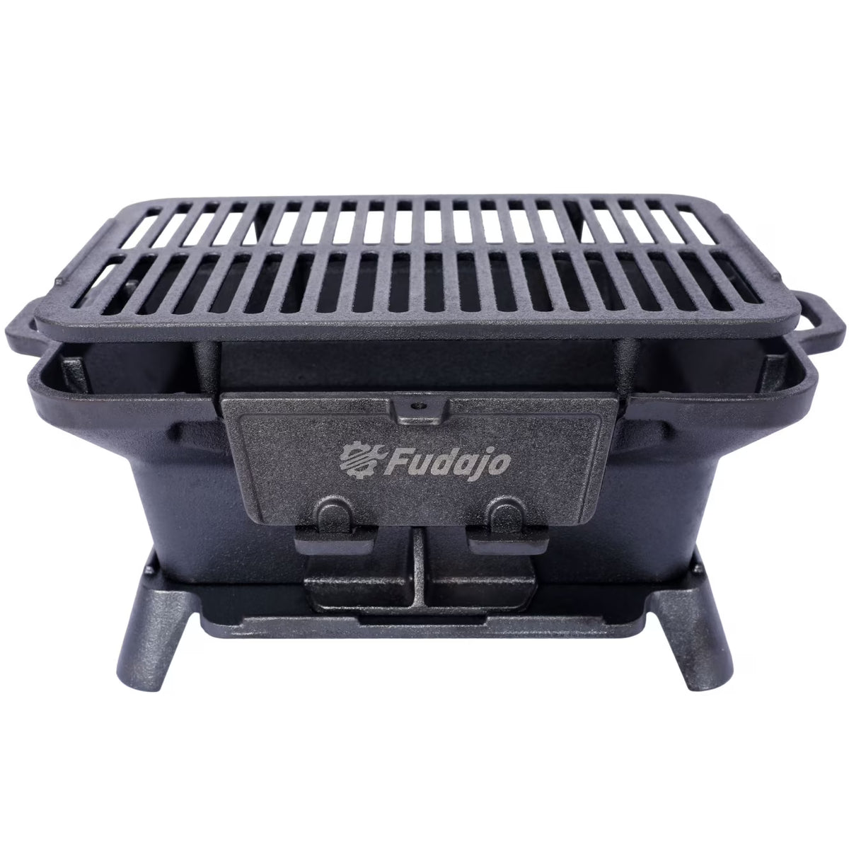 Hibachi Grill, 16" Portable Cast Iron Outdoor Tabletop Grill, Handled Mini Japanese BBQ Charcoal Stove, Small Durable Camping Cast Iron Grill with Grate Hook