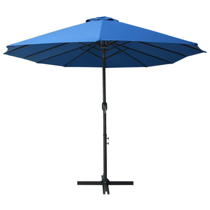 vidaXL Garden Parasol Blue Polyester fabric, Aluminum pole and ribs Large