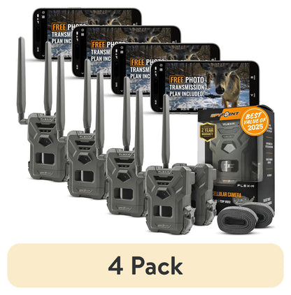 SPYPOINT Flex-m Twin Pack Cellular Trail Camera �C Hunting Trail Monitor with GPS, Night Vision, Dual-Sim LTE, IP65 Water-Resistant