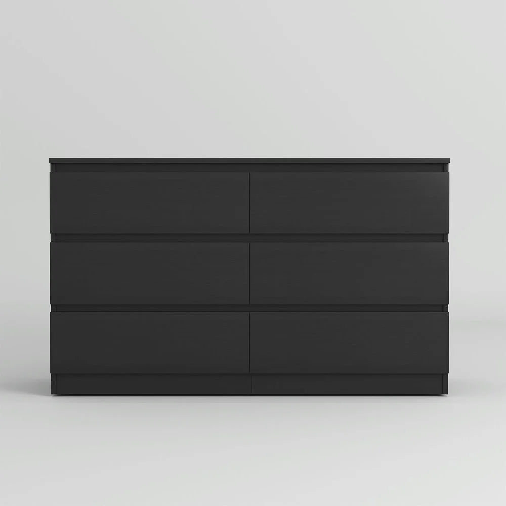 Kadyn White Chest of Drawer, 6 Double Drawer Dresser for Bedroom, Modern Storage Cabinet for Living Room, Dresser