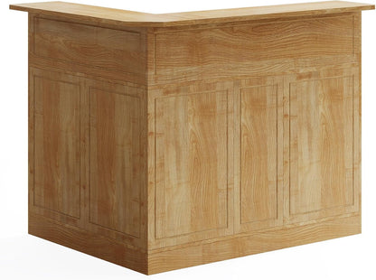 Tribesigns Bar Cabinet, L-Shaped Home Bar Table with Stemware Racks