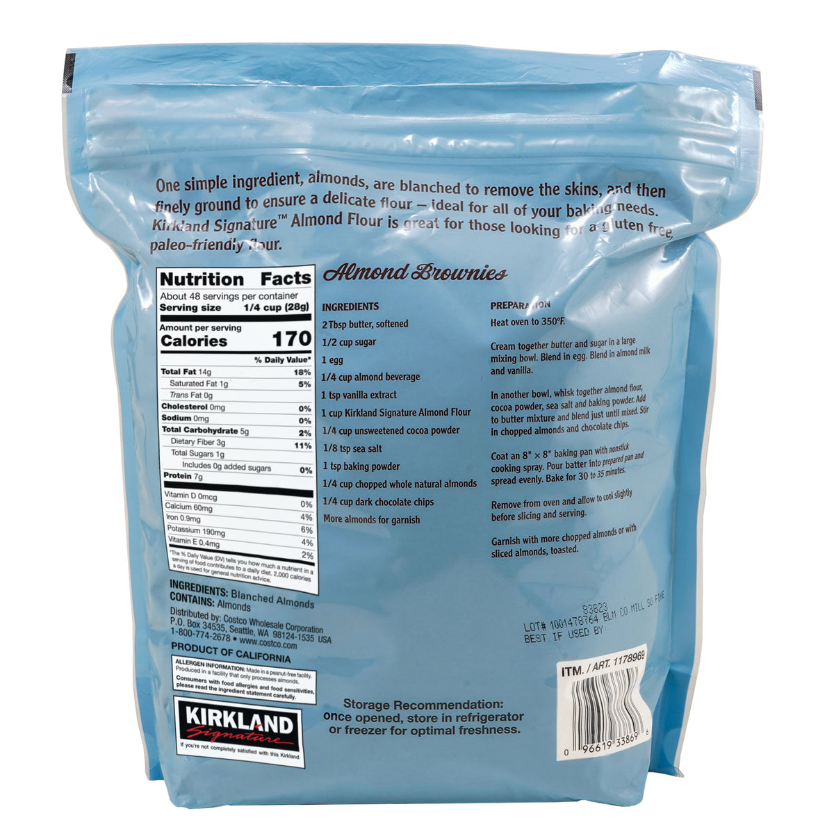 Kirkland Signature, Almond Flour, 3 lbs