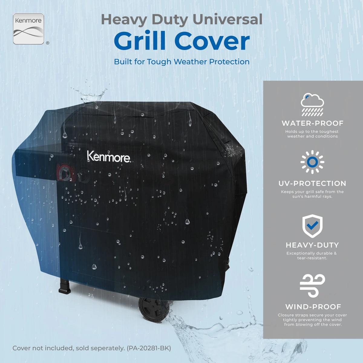 Kenmore BBQ Propane Gas Grill - 5 Burners with Side Burner & Searing Zone, 644 Sq. In. Stainless Steel Grill, 66,000 BTU, Ideal for Outdoor Cooking, Patio & Backyard, Black