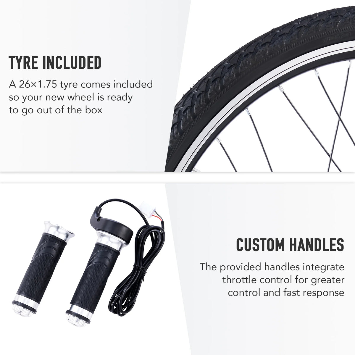 Viribus Electric Bike Conversion Kit 26" Rear Wheel 1000W Hub Motor LCD eBike DIY Set