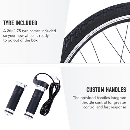 Viribus Electric Bike Conversion Kit 26" Rear Wheel 1000W Hub Motor LCD eBike DIY Set